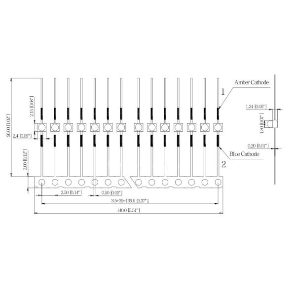 Bicolor 3v 200mcd Axial High Brightness SMD LED 630nm Red Blue LED