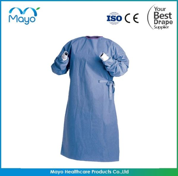 Wholesale Disposable Ppe AAMI Level2 Level 3 SMS PP PE Knit Cuff Waterproof