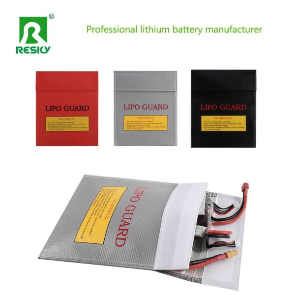 Red Black Silver Fireproof Waterproof RC Lithium Battery Pack Safe Charging Storage Bag
