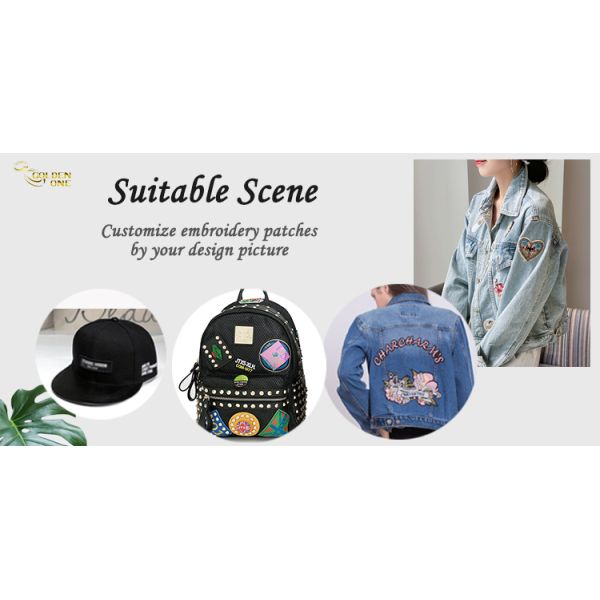 Embroidered Fabric Badges Custom Letter Logo Iron On 3d Jackets Hats Patches For Clothing