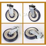 5 Inch Shopping Cart Casters PU Castor Wheels 125mm For Trolley