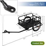 Foldable Bike Cargo Trailer with Bike Hitch, Bicycle Wagon Trailer with 16"