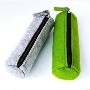 Wholesale Cylindric Felt Zipper Soft Pencil Pouch Eco-Friendly Waterproof Single Layer from china suppliers