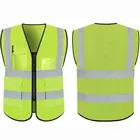Wholesale Reflective Outdoor PPE Safety Workwear Zipper Pockets Vest For Construction Companies from china suppliers