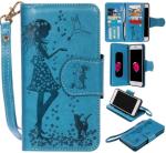 iPhone Leather Folio Book Style Case Wallet,Built-in 9 Card Slots Cash Pocket,