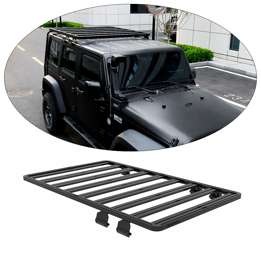 Lightweight Aluminum Alloy Roof Rack for Wrangler JK 4 Door N.W. 28kg Black Car Roof Racks