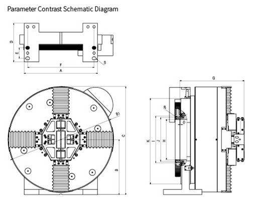 Automatic And Pneumatic 4 Jaw Laser Rotary Chuck For Metal Pipe