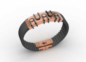 Wholesale Top Quality Europe Fashion Stainless Steel Genuine Leather Silicone Bangle Bracelet ADB111 from china suppliers