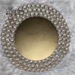 Glass Gold Beaded Charger Plates Wedding Crystal 12 Inch