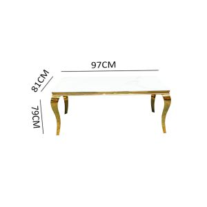 Metal Golden Luxury Modern Dining Table Set Elegant Multi Function