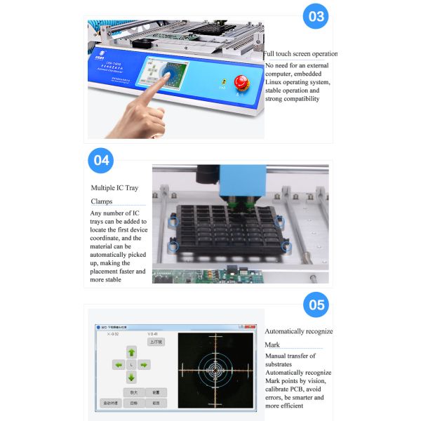 Full Automatic Smt Pick And Place Machine Electronics Production Machinery