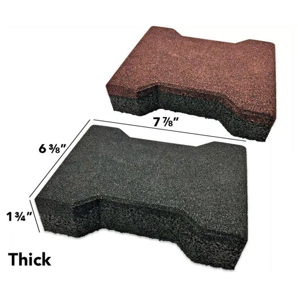 Grey Rubber Flooring Tiles 200*140mm / 180mm*140mm Dog Bone Rubber Tiles