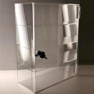 China Four Tier Clear Acrylic Display Racks For Bracelet Earring Jewelry Lockable Door on sale