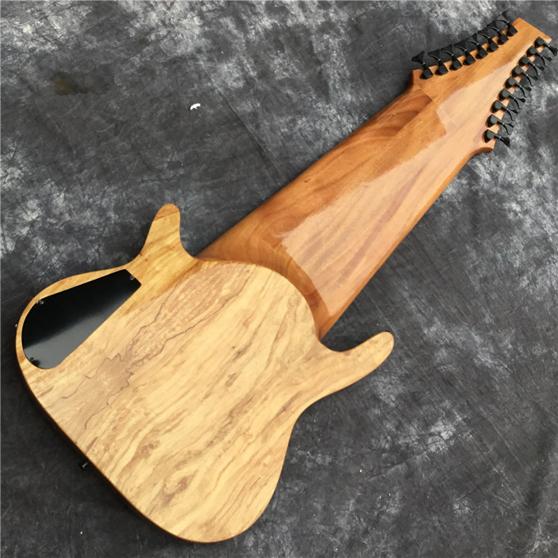 Custom 17 Strings Neck Through Body Electric Bass Guitar with Rosewood Fingerboard Fretless Inlay