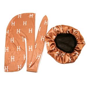 Wholesale Satin Custom Made Embroidery Durag Bonnet Set from china suppliers