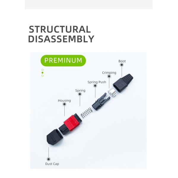Telecommunication MPO Connector 3.5 60mm 16 Cores Male Female Bais Key long boot