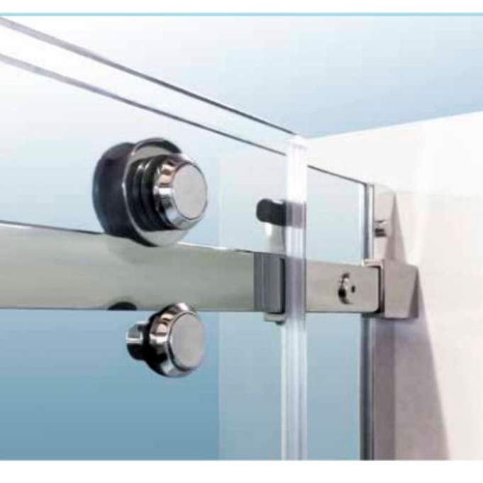 Dual Sliding Clear Tempered Glass Bathroom Shower Screen Door Cabinet