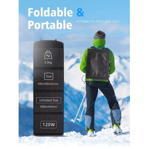 Foldable Solar Panels Folding 120W Solar Charger For Outdoor