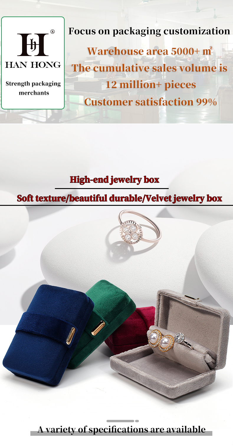 Custom Logo Hanhong Metal Jewelry Packaging Box for Earrings Bracelet Necklace Ring