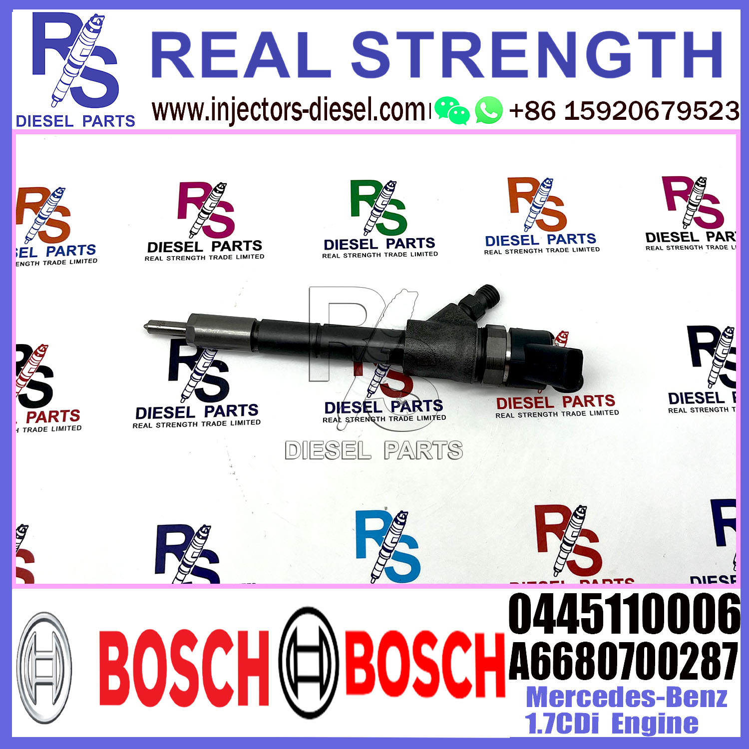 Diesel Fuel Common Rail Injector 0445110006 A6680700287 0445110005 For Mercedes-Benz 1.7CDi Engine