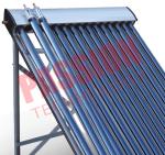 20 Tubes Heat Pipe Thermal Solar Collector Flat Roof Assembly For Room Heating
