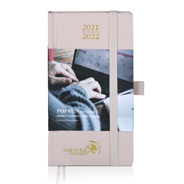 Light Pink Wirebound Hardcover Academic Planner With Hourly Schedule