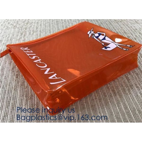Hot Eco-Friendly Transparent Plastic PVC Cosmetic Bag With Zipper,Offset printing/Silk screen printing/Gravure printing/