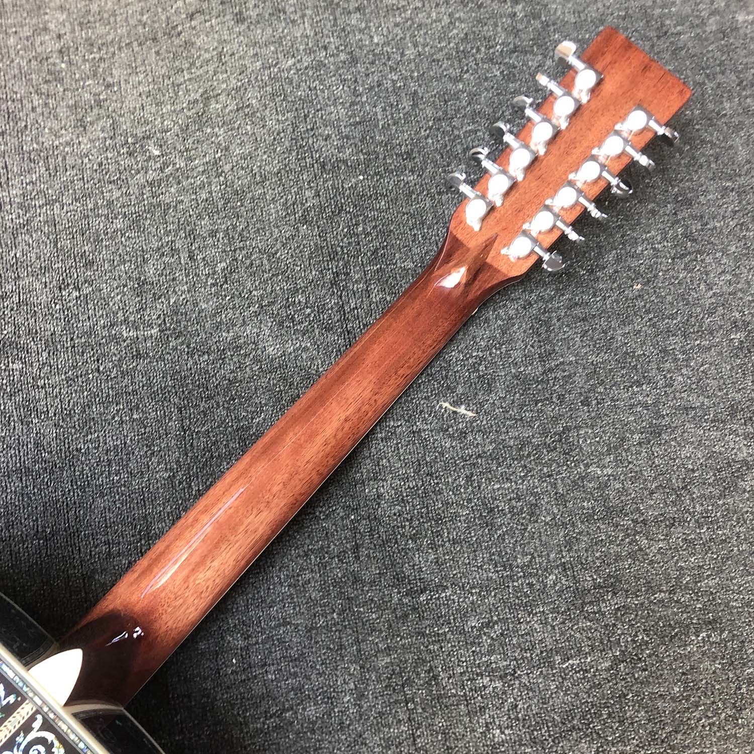 Custom 12 Strings Solid Spruce Top 41 Inch Dreadnought Deluxe Abalone Binding Acoustic Guitar Umbrella Logo on Headstock
