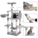Heavy Duty Songmics Cat Tree , Unique Cat Furniture Convenient With Feeder Bowl