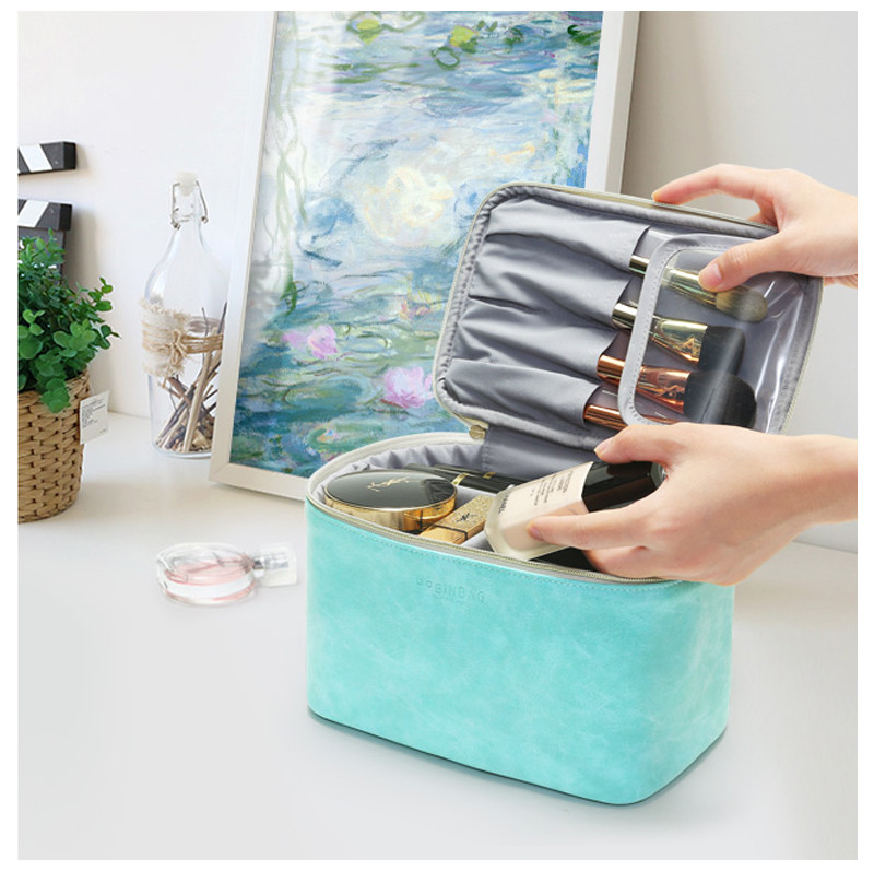Cylinder Bucket Shape Cosmetic Makeup Bag Travel Makeup Pouch Bag