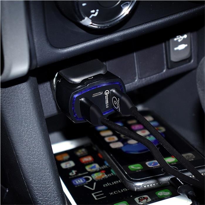 Type C Fast 3 Port USB Car Charger 35W QC3.0 3.1A