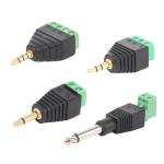 3.5mm 3-Pole Stereo Headphone Audio Male Jack Female Plug to Screw Terminal