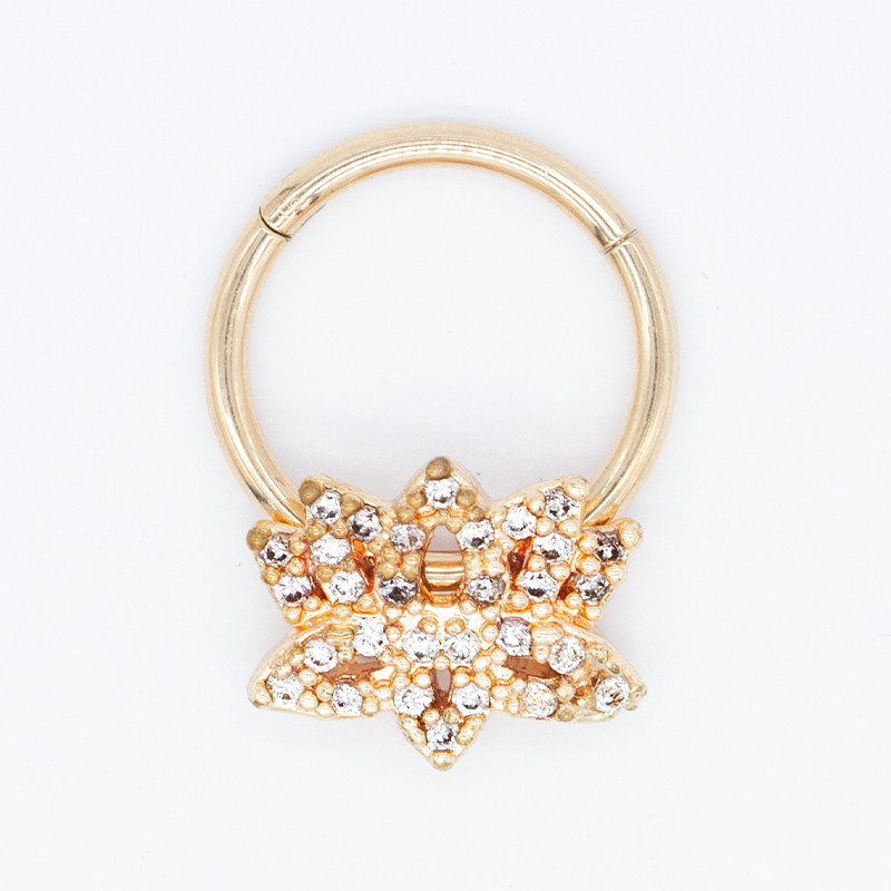 316 Stainless Steel Nose Piercing Jewellery Copper Flower Gold Plated 16g Septum Ring