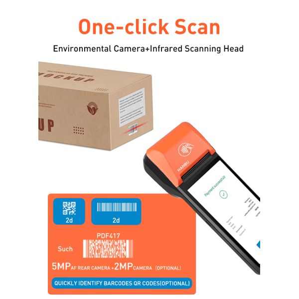 Hanbu Handheld POS Terminal 6 Inch Android 13 4GB RAM 64GB SSD