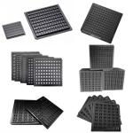 ROHS Black Stable Flatness PC 2 inch 4'' Waffle Pack Chip Trays For Electronic