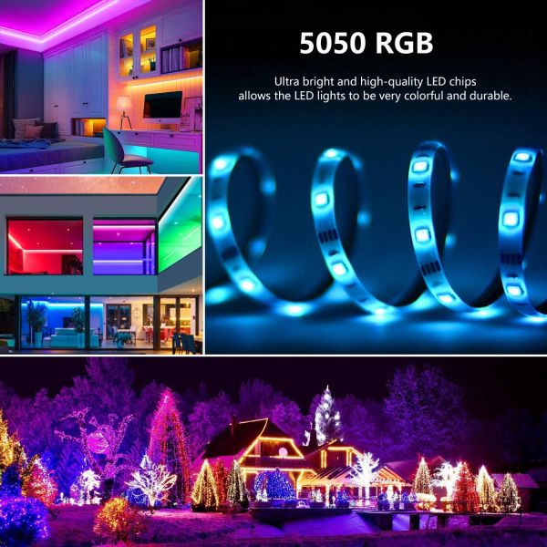 5M 3M DC 5V 12V Smart 5050 RGB LED Strip With IR Wifi Auto Lighting Systems