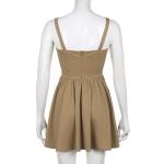 Apparel Custom Vendor Women'S Fishbone Suspender Skirt Pleated Waist Zipper