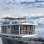 Custom Luxury Double Decker House Boat Floating Boat Hotel For Entertaining