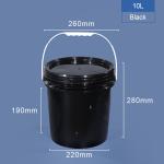 Polypropylene PP Plastic Beer Buckets 10 Litre Translcuent Grey black