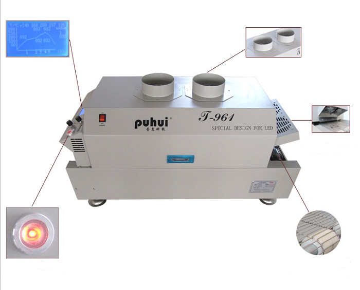 220V 6 Temperature Zone LED PNPReflow Oven , Mini Reflow Oven Infrared Heating