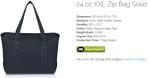 Zipper Canvas Boat Bags Canvas Field Tote Heavy Shopping Tote Gusset Tote Bags