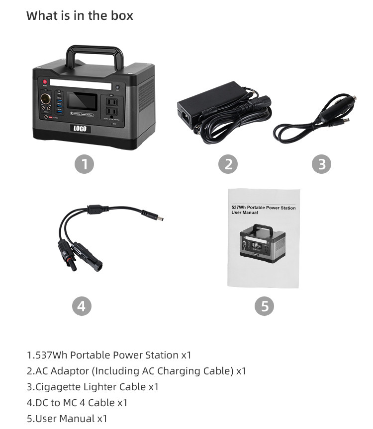 1000W Solar Portable Power Station Generator AC DC Output