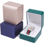 Brush Grain Smooth Faux Leather Watch Storage Box Handmade Chic Luxury Packaging