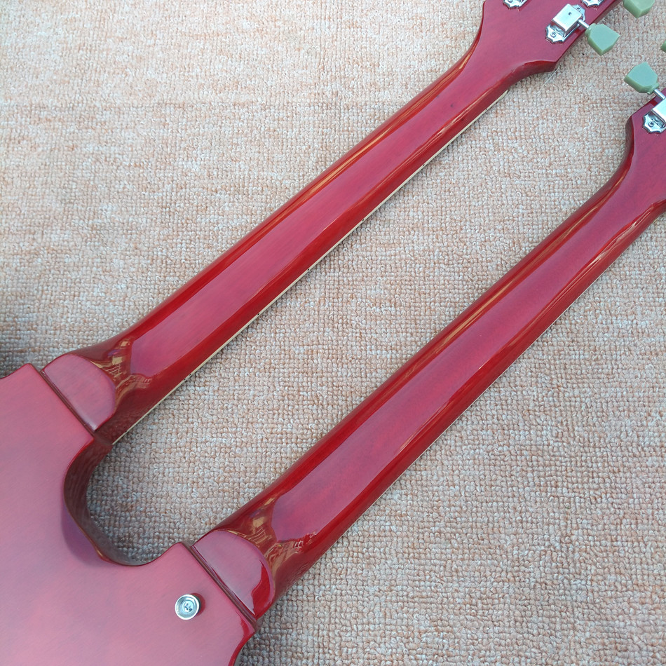Red EDS1275 Custom Shop double Neck Electric Guitar 6/12 strings Wholesale Musical Instruments