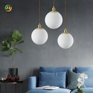 Wholesale JYLIGHTING Nordic Simple Postmodern Personality Creative Bedside Lamp Single Head Milky White Glass Ball Modern Pendant Light from china suppliers
