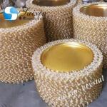 Glass Gold Beaded Charger Plates Wedding Crystal 12 Inch