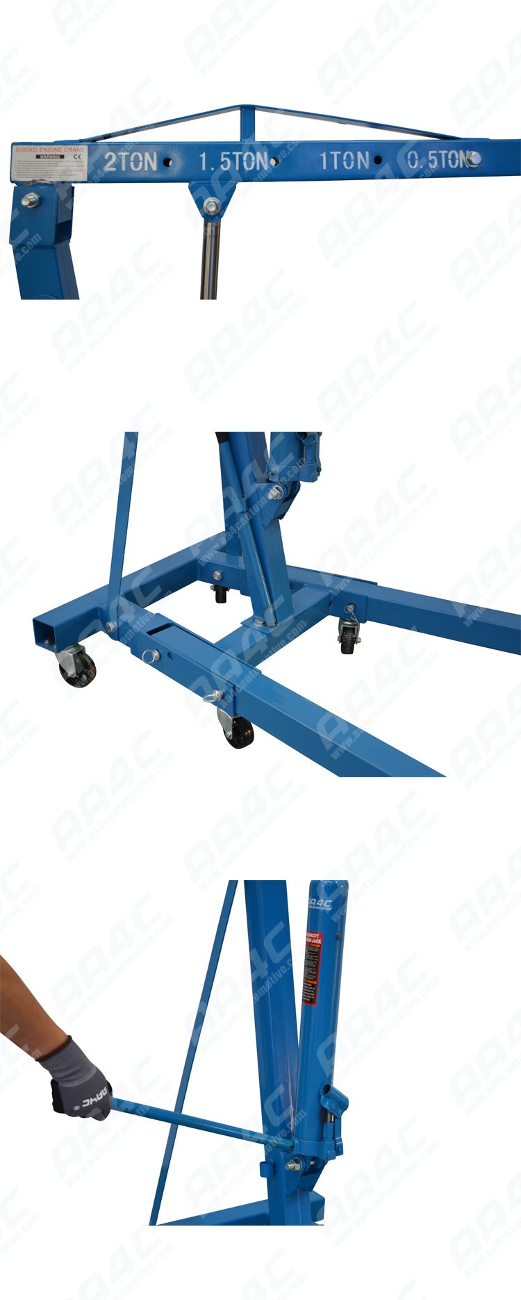 2 Ton Folding Shop Crane Engine Hoist Lift Hydraulic Workshop Auto Repair Tools