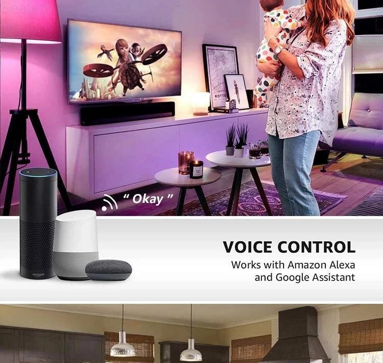 Multifunctional RGBCW Smart Wifi Voice App Remote Control Bedroom Living Room Music Led Ceiling Lamp