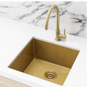 Wholesale SUS304 Single Bowl Gold Kitchen Basin Sink Surface Anti Scratch Nano from china suppliers