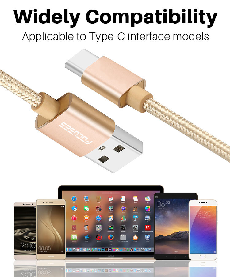 OEM 3m USB 2.0 Type C Cable Fast Charge Data Cable For Mobile Phone